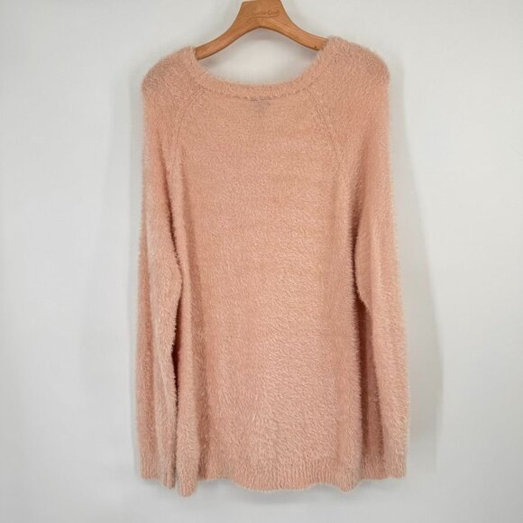 Torrid Womens blush Pink Fluffy Knit Sweater Size 1X Cotton Blend plus - Picture 10 of 13